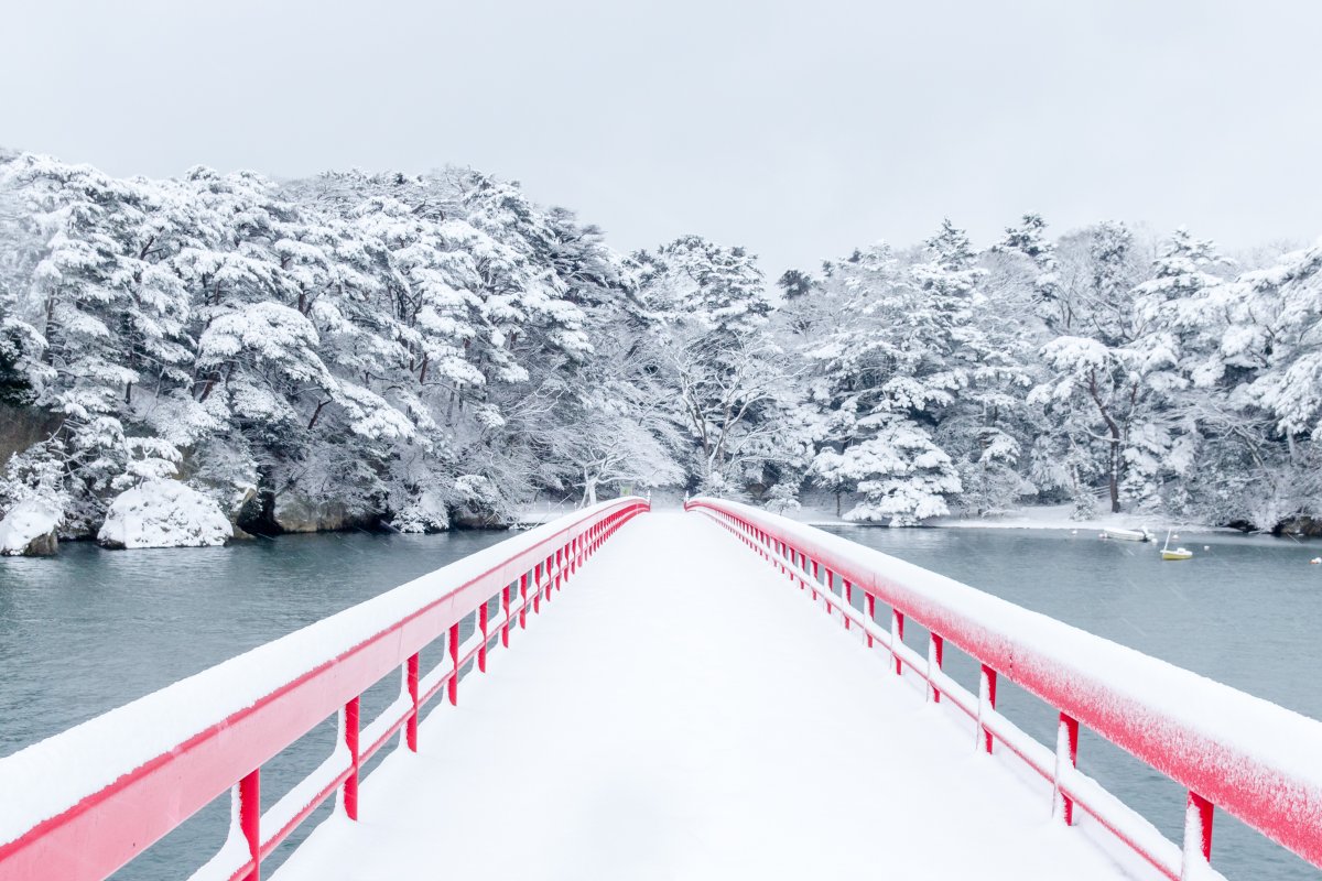 冬雪景色與和服